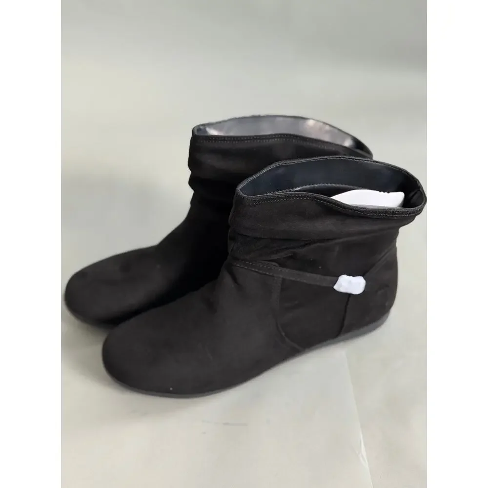NEW! 12W St. John's Bay Kyle Womens Flat Heel Slouch Boots Black